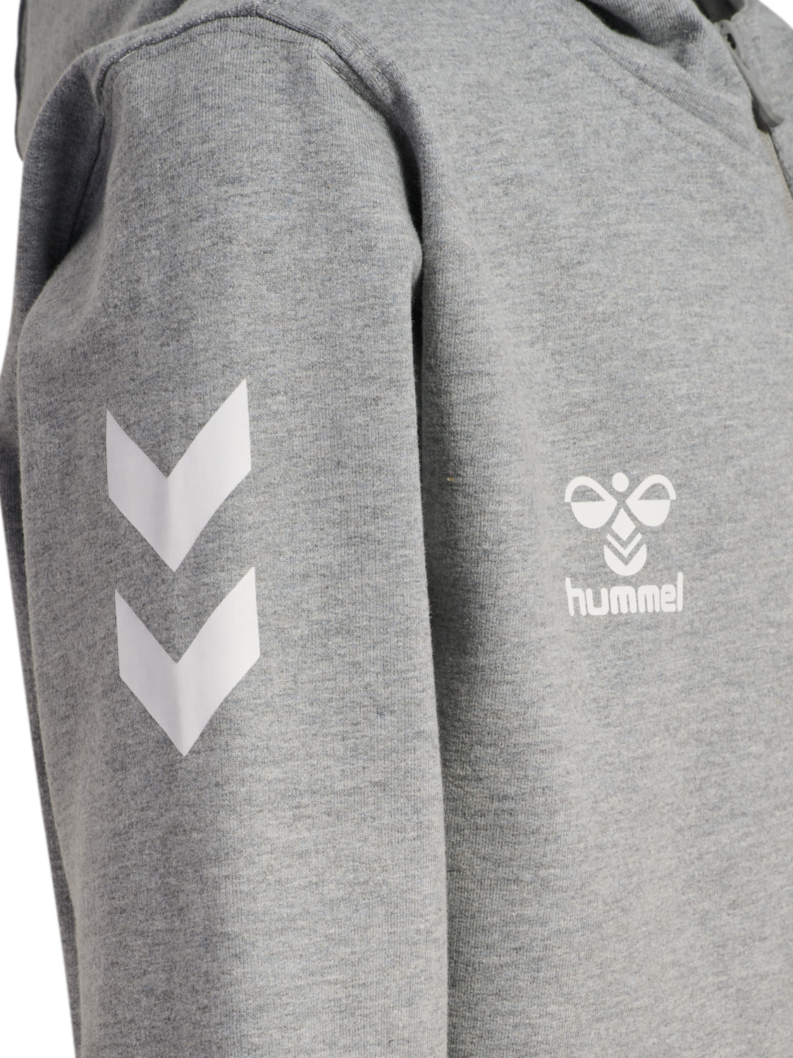 hmlGO 2.0 CHEVRON ZIP HOODIE KIDS, GREY MELANGE, packshot