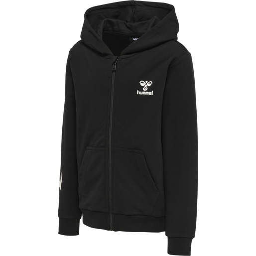 hmlTRECE ZIP HOODIE, BLACK, packshot