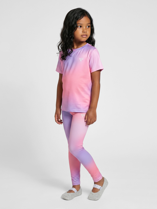 hmlJR GRADIENT GYM TIGHTS, SHELL PINK, model