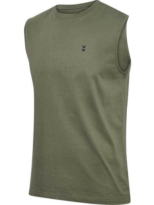 hmlHIIT MUSCLE TANK TOP, DEEP LICHEN GREEN, packshot