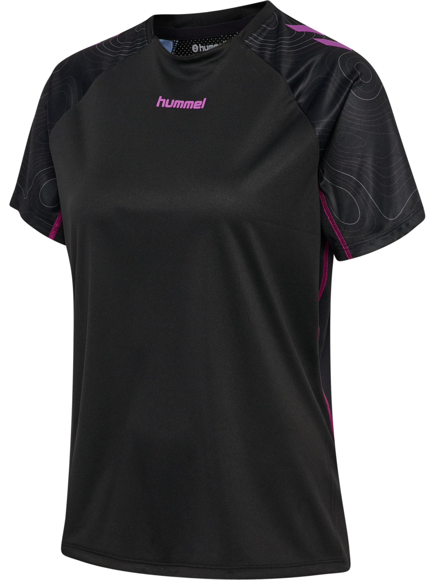 hmlBLAZE 2.0 TRAINING JERSEY S/S WO, BLACK/DAHLIA, packshot