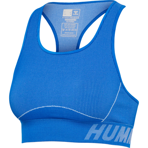 hmlTE CHRISTEL SEAMLESS SPORTS TOP, PLACID BLUE/LAPIS BLUE MELANGE, packshot