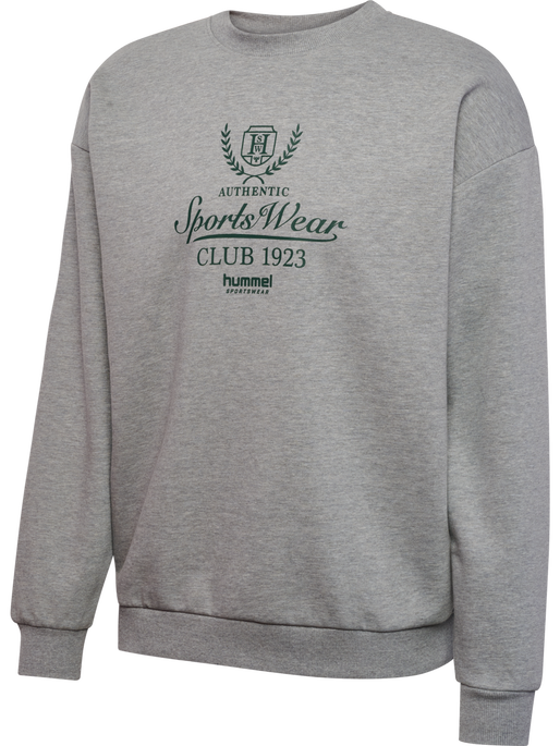 hmlLOOSE CREWNECK CLUB SPORTSWEAR, GREY MELANGE, packshot