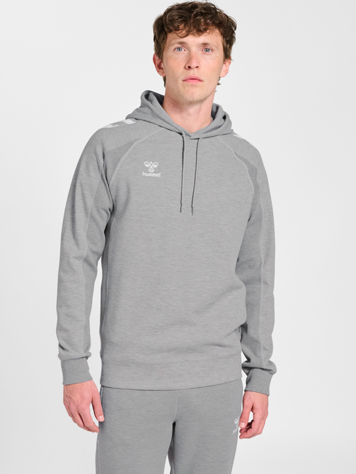 hmlMOVE 2.0 HOODIE, GREY MELANGE, model