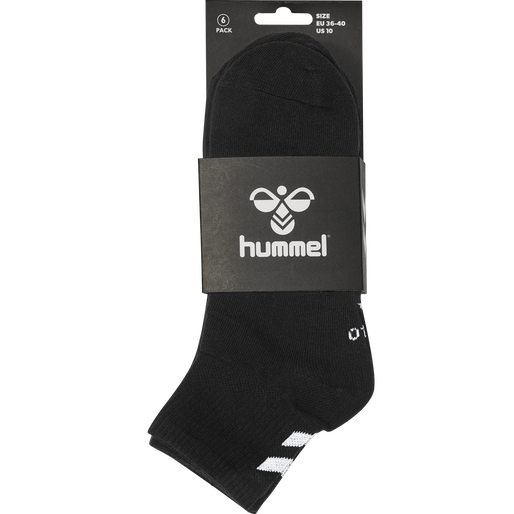 hmlCHEVRON 6-PACK  MID CUT SOCKS, BLACK/BLACK, packshot