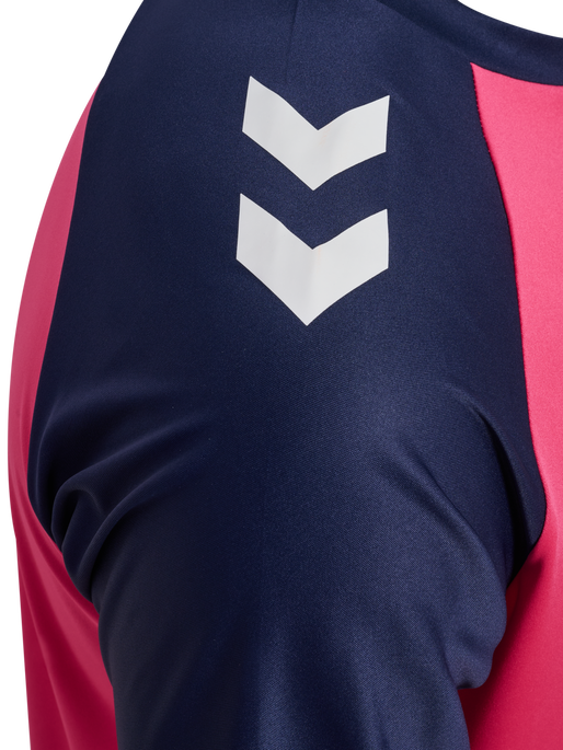 hmlMATCH LEAGUE JERSEY S/S, RASPBERRY SORBET/MARINE, packshot