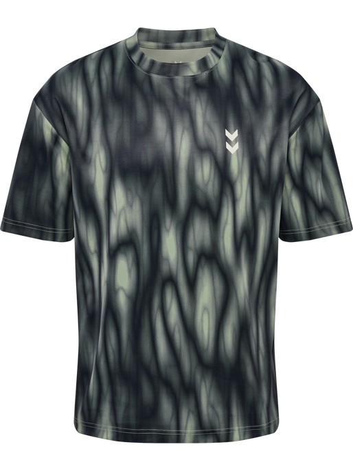 hmlHIIT AOP LOOSE T-SHIRT S/S, SEAGRASS, packshot