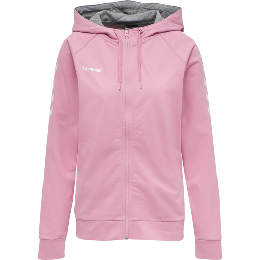 HMLGO COTTON ZIP HOODIE WOMAN, COTTON CANDY, packshot
