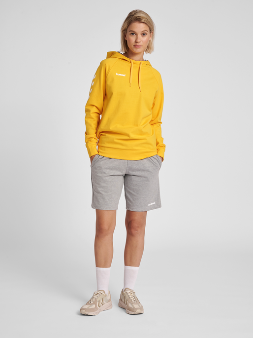 HMLGO COTTON HOODIE WOMAN, SPORTS YELLOW, model