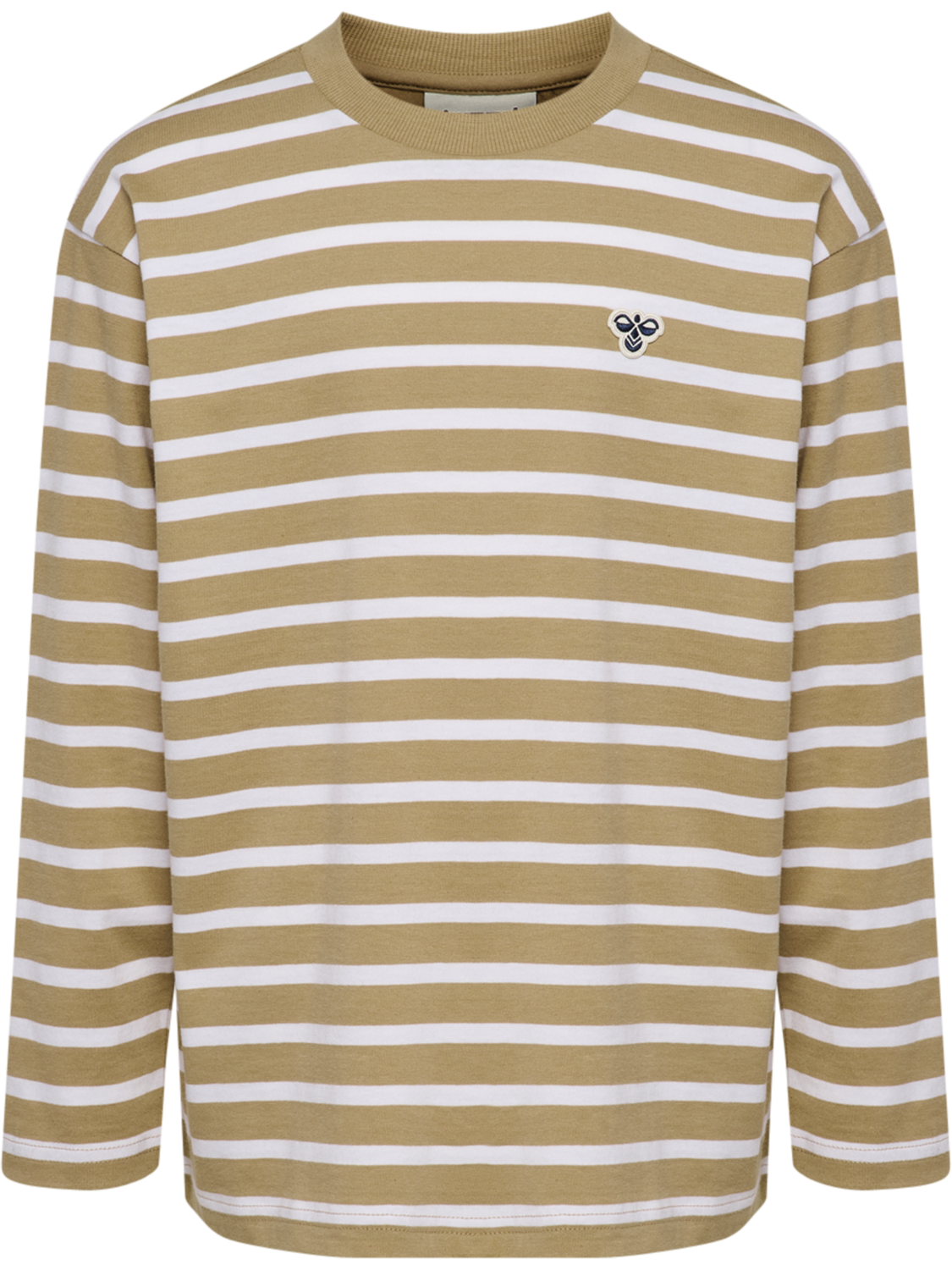 hmlJR LOOSE STRIPE T-SHIRT L/S BEE, CORNSTALK, packshot