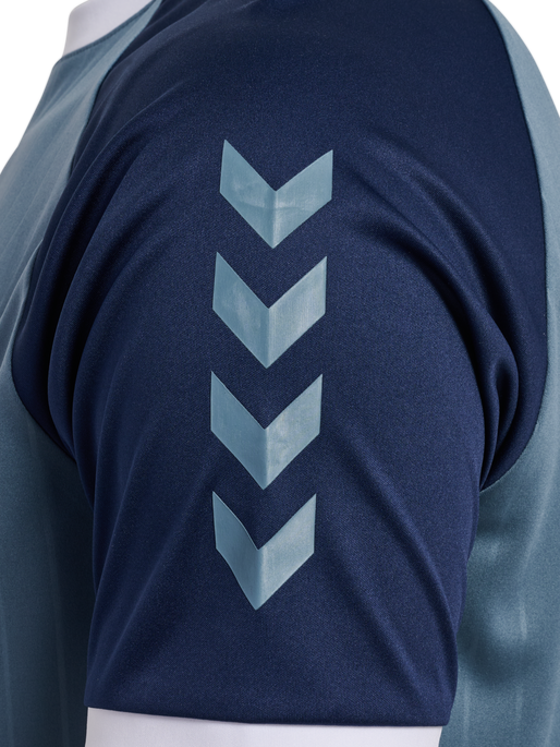 hmlPULSE STRIPE T-SHIRT S/S, BLUE MIRAGE/DRESS BLUE, packshot