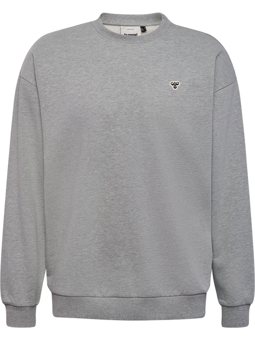 hmlLOOSE CREWNECK BEE, GREY MELANGE, packshot