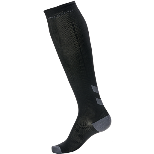 ELITE COMPRESSION SOCK, BLACK/ASPHALT, packshot