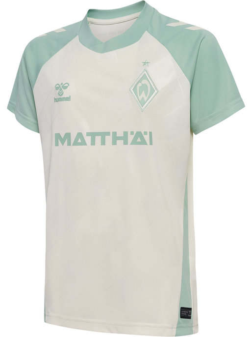WER 24/25 AWAY JERSEY S/S KIDS, MARSHMELLOW/SILT GREEN WER 24/25 AWAY JERSEY S/S KIDS, MARSHMELLOW/SILT GREEN, packshot