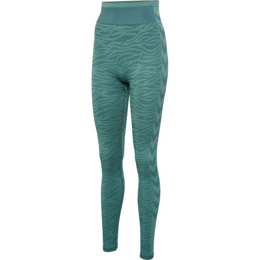 hmlMT SAGA SEAMLESS MW TIGHTS, NORTH ATLANTIC/BLUE SURF MELANGE, packshot