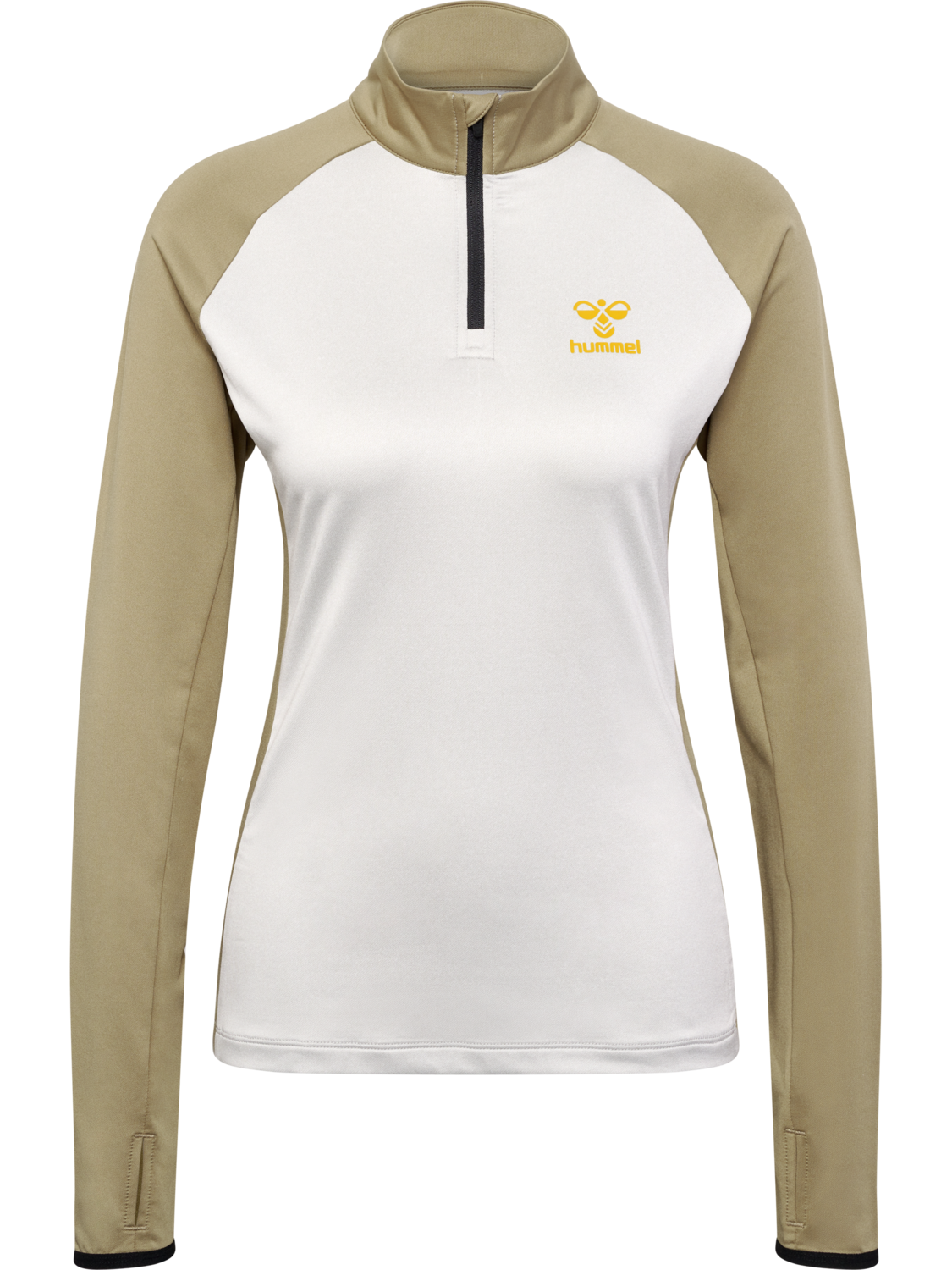 hmlSPRINT MELANGE HALF ZIP WOMAN, OYSTER MUSHROOM, packshot