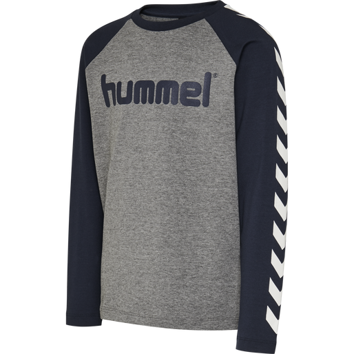 hmlBOYS T-SHIRT L/S, BLACK IRIS, packshot