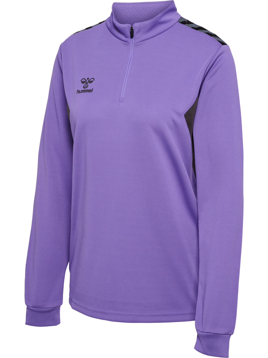 hmlAUTHENTIC HALF ZIP SWEAT WOMAN, DAHLIA PURPLE/ASPHALT, packshot