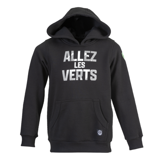 ASSE ALLEZ LES VERTS HOODIE KIDS, BLACK, packshot