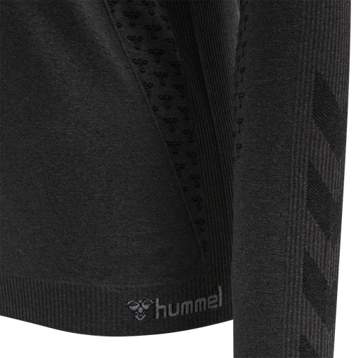hmlCI SEAMLESS T-SHIRT L/S, BLACK MELANGE, packshot