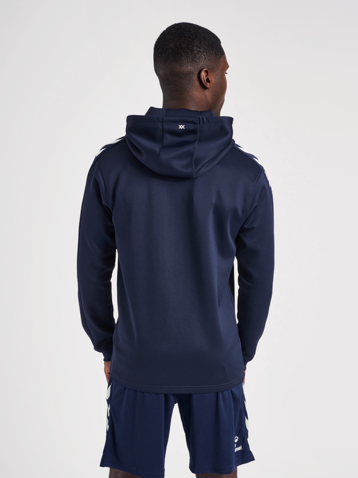 hmlCORE XK POLY ZIP HOOD SWEAT, MARINE, model