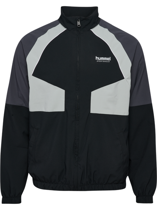 hmlLOOSE TRACK ZIPJACKET SPORTSWEAR, BLACK, packshot