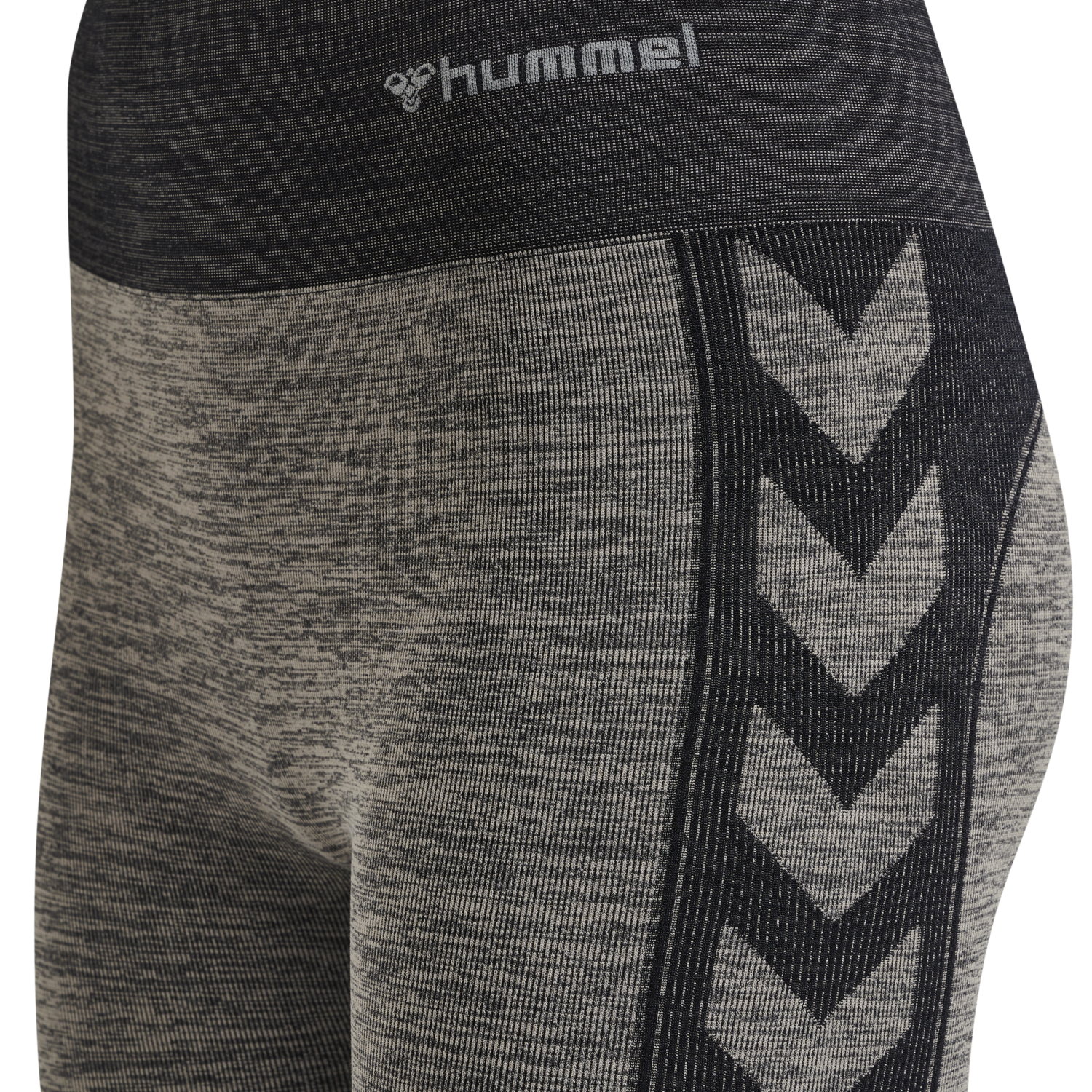 hmlCLEA SEAMLESS MID WAIST TIGHTS, CHATEAU GRAY/BLACK MELANGE, packshot