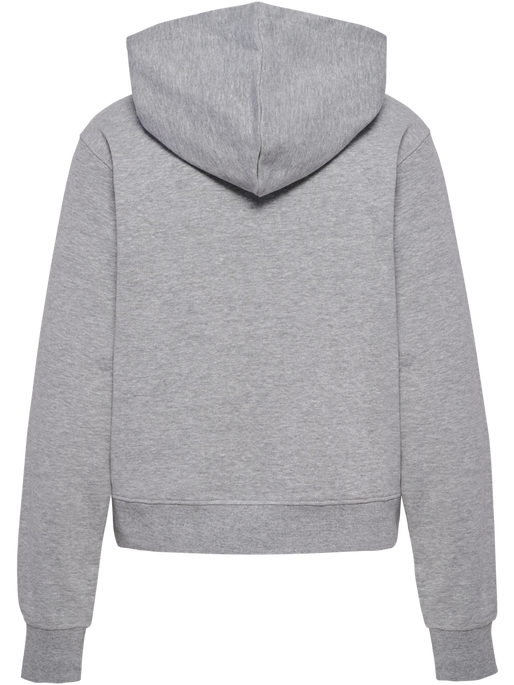 hmlELEMENTAL SHORT HOODIE WOMAN, GREY MELANGE, packshot