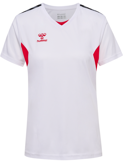 hmlAUTHENTIC PL JERSEY S/S WOMAN, WHITE/TRUE RED, packshot