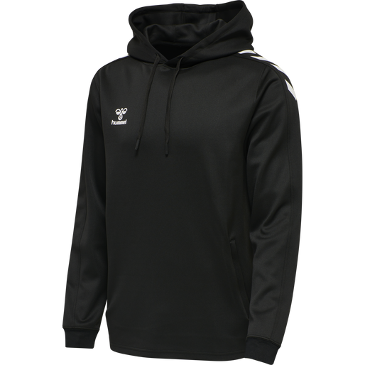 hmlCORE XK POLY SWEAT HOODIE, BLACK, packshot