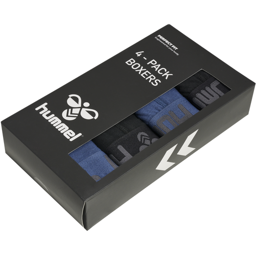 hmlMARSTON 4-PACK BOXERS, BLACK/INSIGINA BLUE, packshot