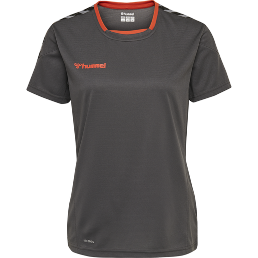 hmlAUTHENTIC POLY JERSEY WOMAN S/S, ASPHALT, packshot