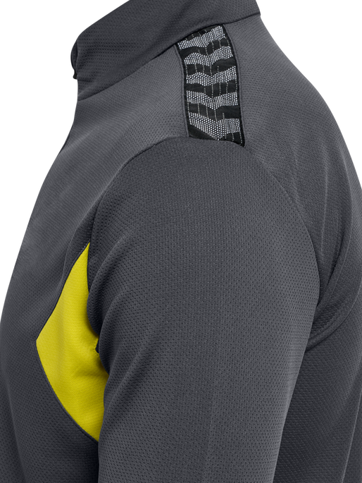 hmlAUTHENTIC HALF ZIP SWEAT, ASPHALT/SULPHUR SPRING, packshot