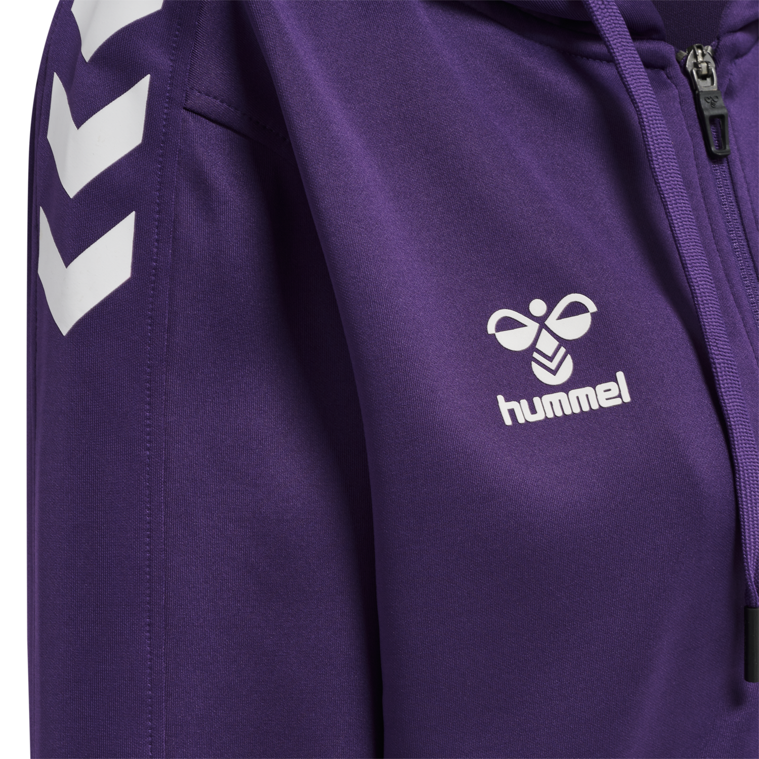 hmlCORE XK POLY ZIP HOOD SWEAT WOMA, ACAI/WHITE, packshot