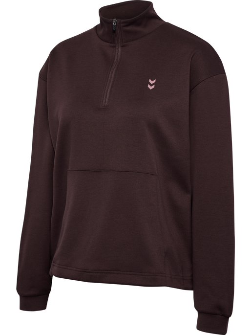 hmlYOGA SOFT HALFZIP W JACKET, FUDGE hmlYOGA SOFT HALFZIP W JACKET, FUDGE, packshot