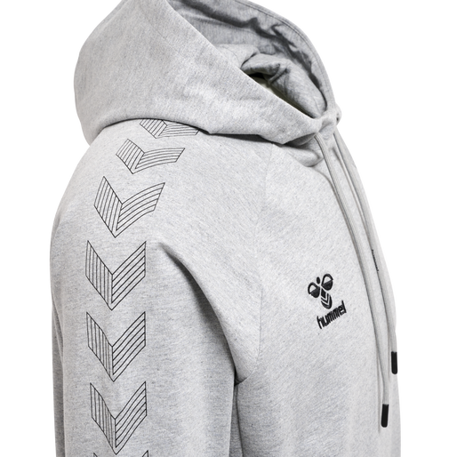 hmlMOVE GRID COTTON HOODIE, GREY MELANGE, packshot