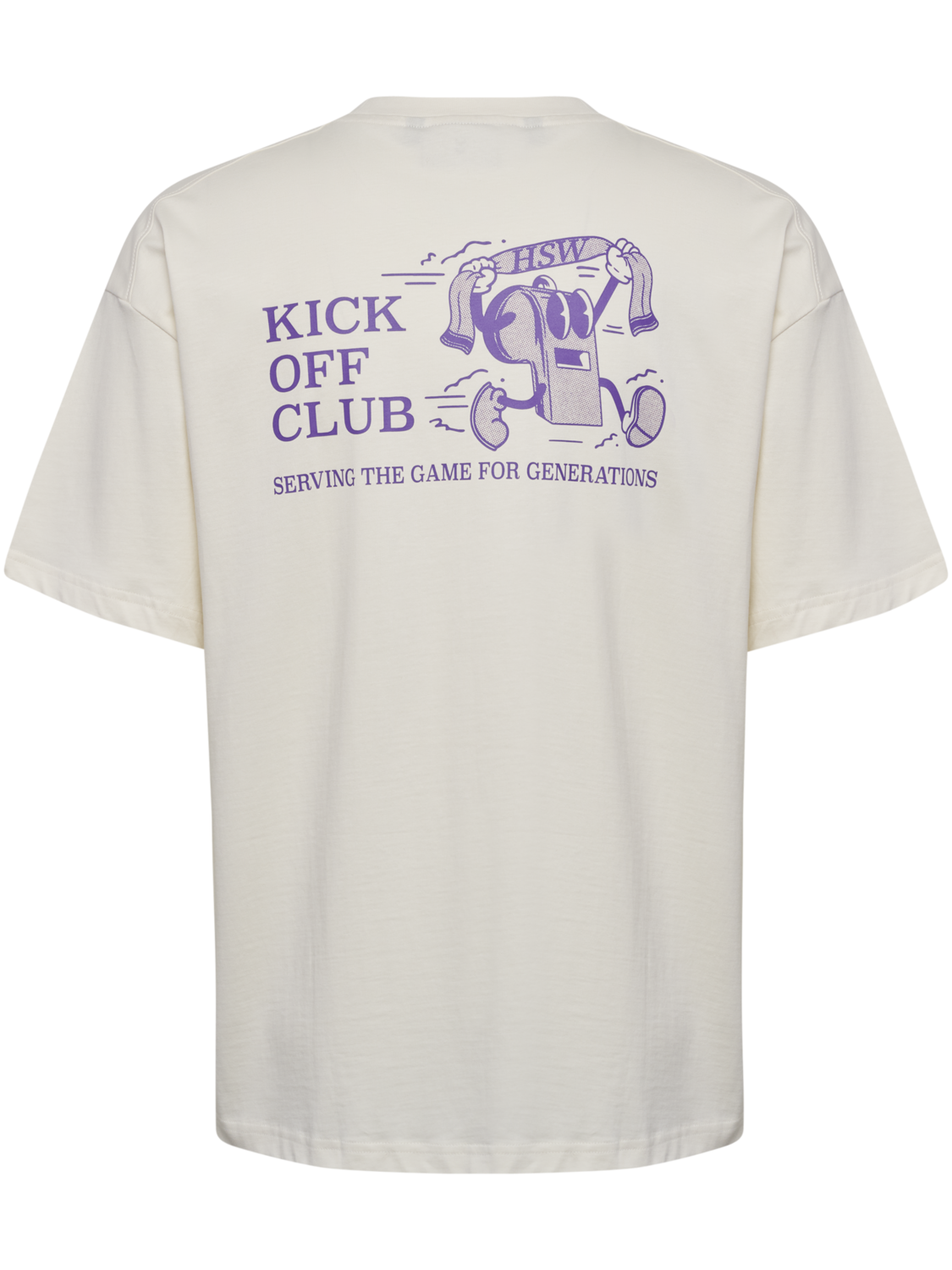 hmlLOOSE T-SHIRT S/S WHISTLE, BLANC DE BLANC/ROYAL PURPLE, packshot