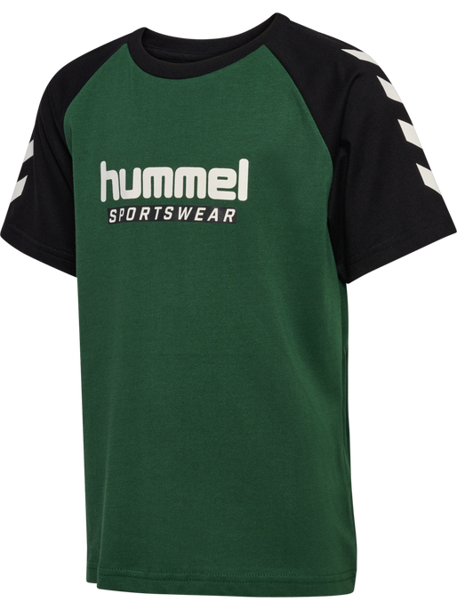 hmlJR LOGO T-SHIRT S/S, DARK GREEN, packshot
