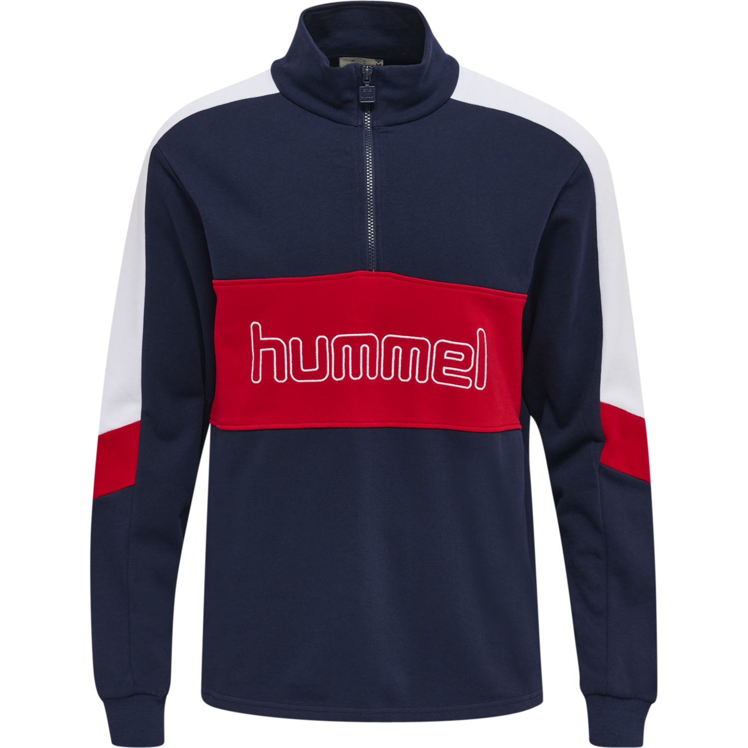 hmlIC CLAUDE HALF ZIP SWEATSHIRT, PEACOAT, packshot