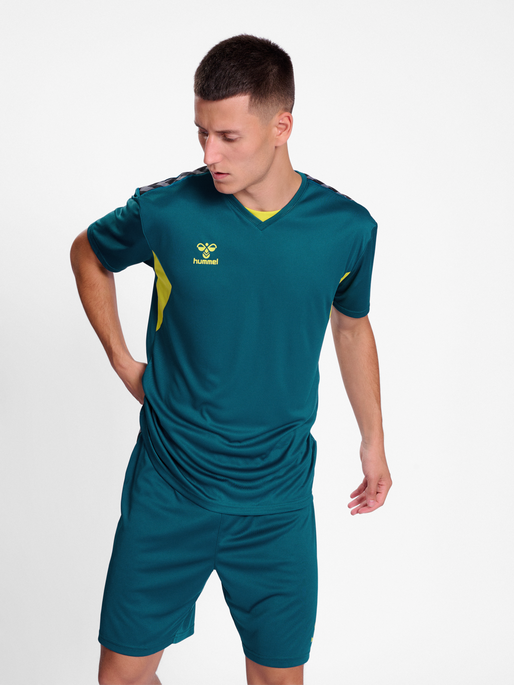 hmlAUTHENTIC PL JERSEY S/S, BLUE CORAL/SULPHUR SPRING, model