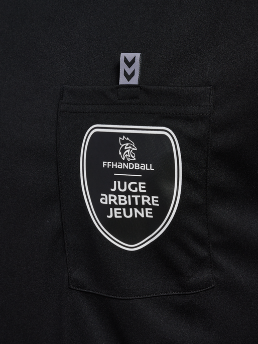 FFHB REFEREE YOUTH JERSEY S/S, BLACK WO SPONSOR, packshot