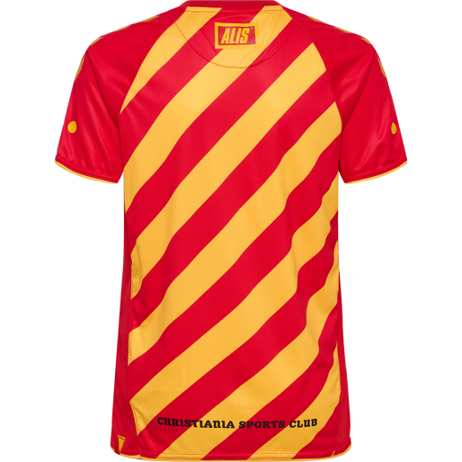 hmlCSC 19/20 KIDS HOME JERSEY S/S, TRUE RED/SPORTS YELLOW W/SPONS, packshot