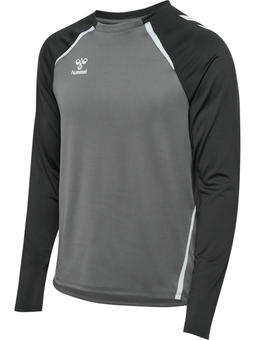 hmlLEAD 2.0 CREW SWEAT, STEEL GRAY/ASPHALT, packshot