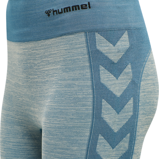 hmlCLEA SEAMLESS MID WAIST TIGHTS, BLUE CORAL/MARSHMALLOW, packshot