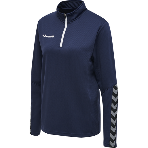 hmlAUTHENTIC HALF ZIP SWEATSHIRT WO, MARINE, packshot