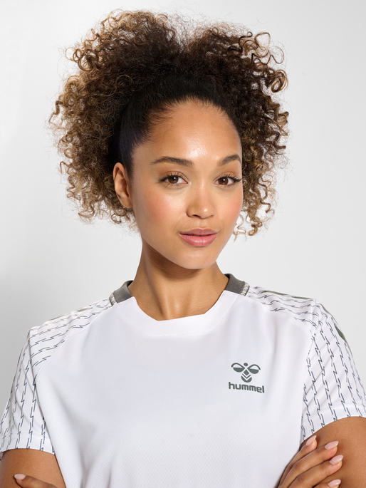 hmlONGRID POLY JERSEY S/S WO, WHITE, model