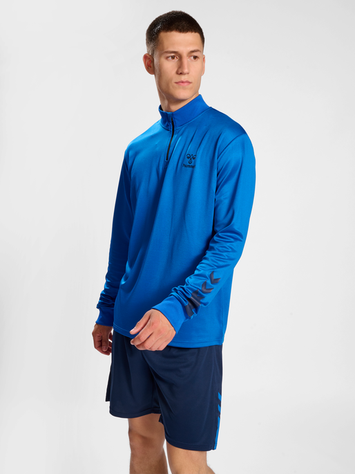 hmlACTIVE PL HALF ZIP, PRINCESS BLUE, model