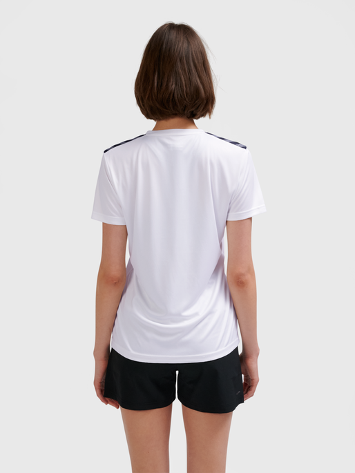 hmlAUTHENTIC PL JERSEY S/S WOMAN, WHITE/TRUE RED, model