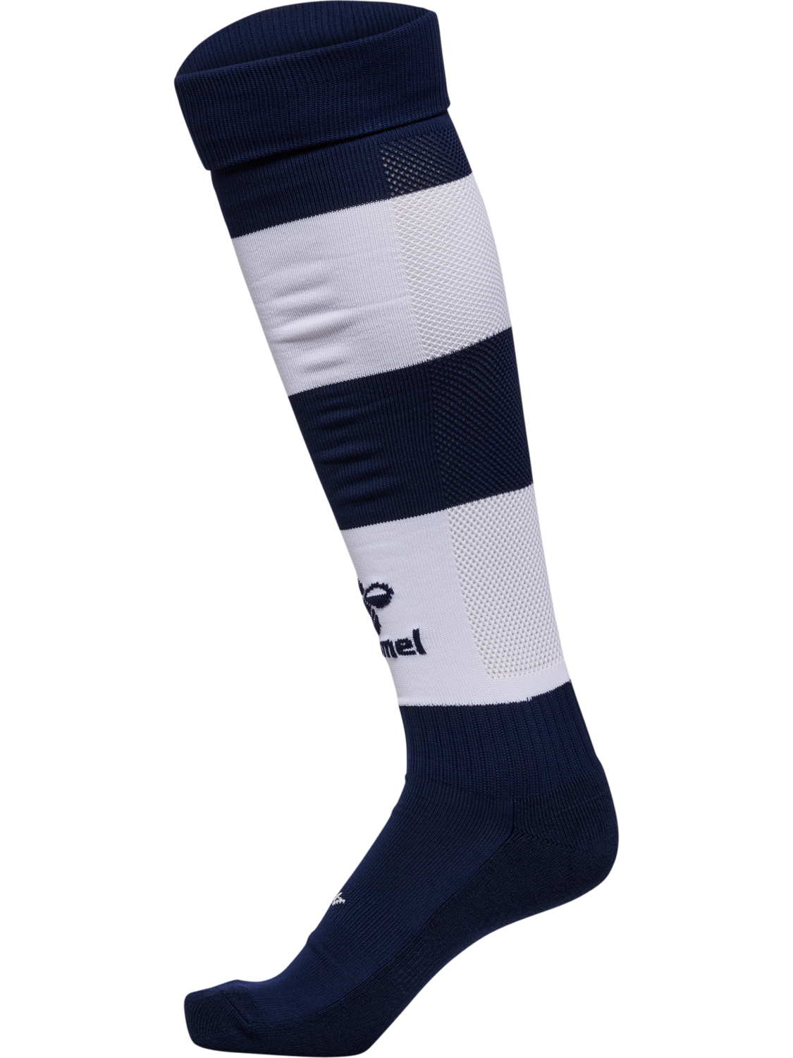 hmlESSENTIAL STRIPE FOOTBALL SOCKS, MARINE/WHITE, packshot