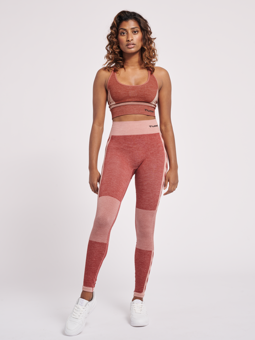 hmlCLEA SEAMLESS  SPORTS TOP, WITHERED ROSE/ROSE TAN MELANGE, model
